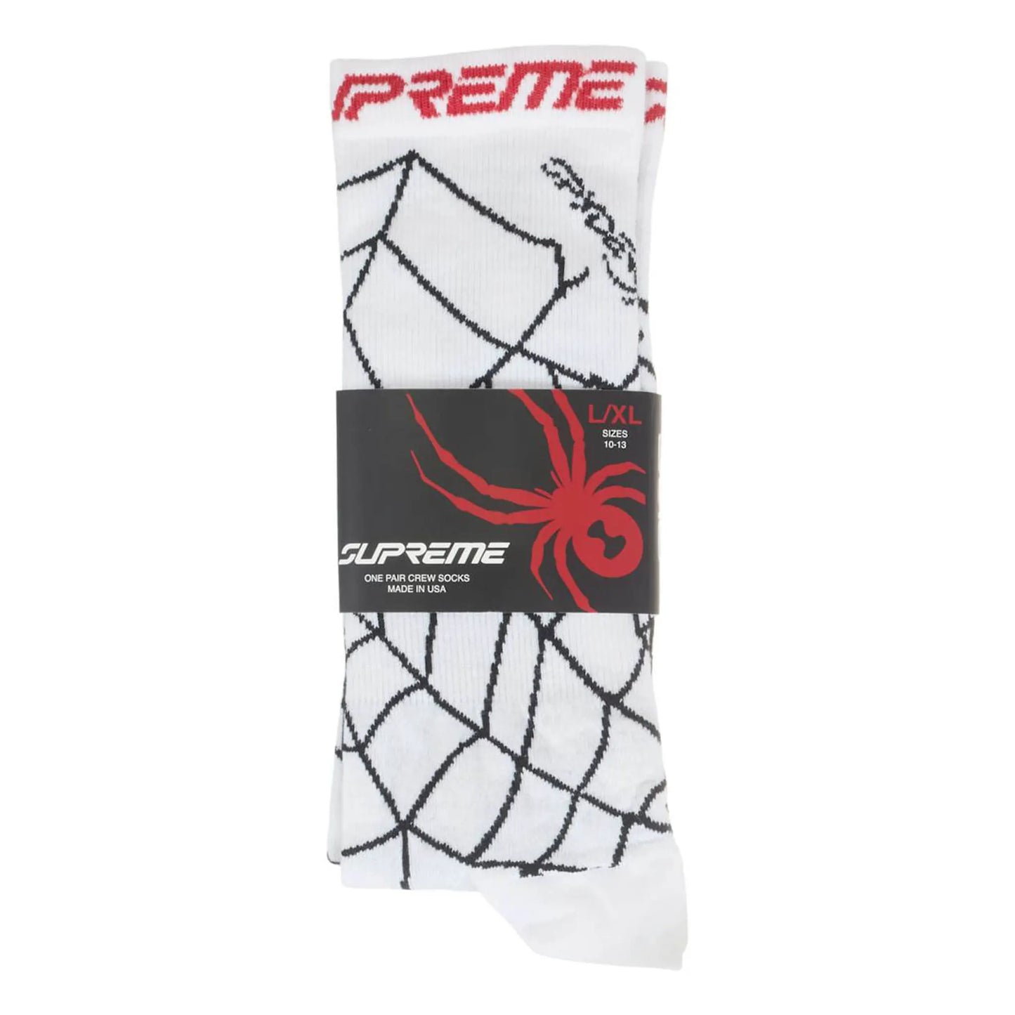 Supreme Spyder Crew Socks (1 Pack) White
