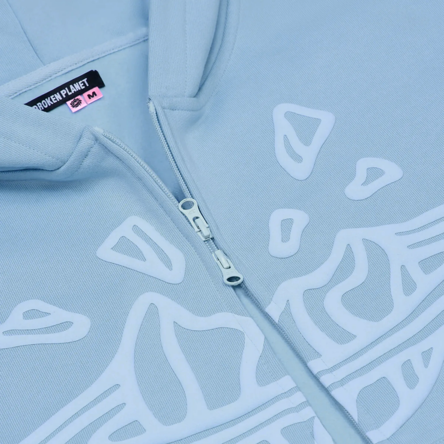 Broken Planet Sky Blue Zip-Up Hoodie