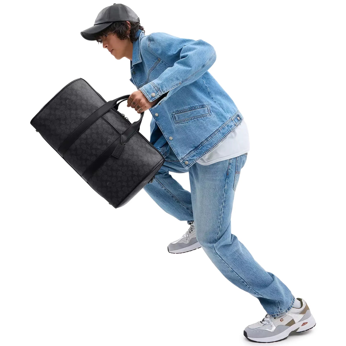 Coach Gotham Duffle 45 Signature Canvas Charcoal Bag