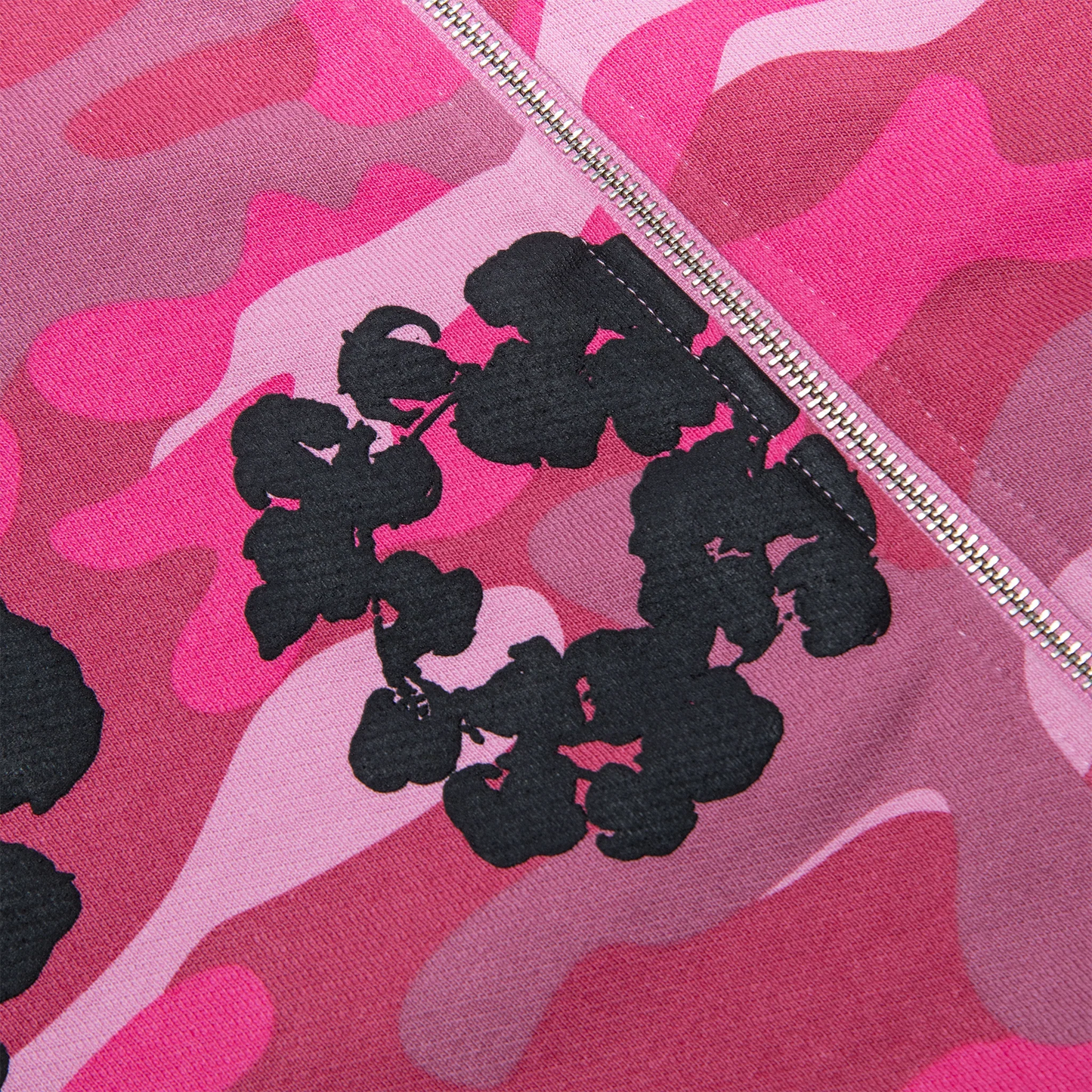 Denim Tears Pink Camo Cotton Wreath Zip-Up Hoodie