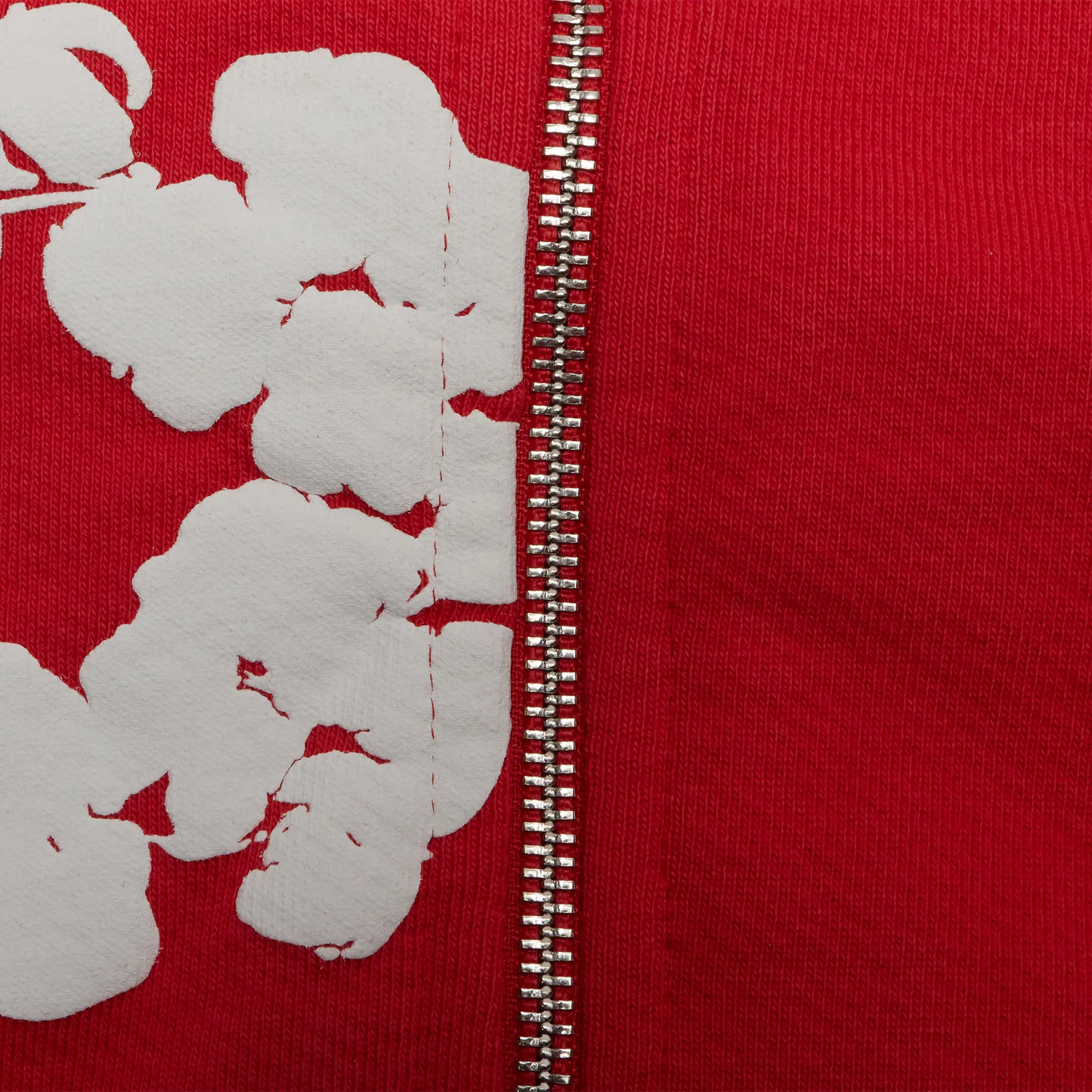 Denim Tears The Cotton Wreath Zip-Up Red Hoodie