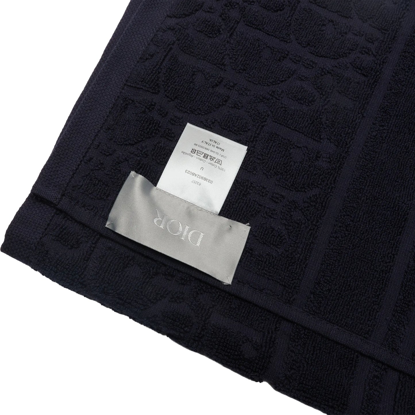 Dior Oblique Classic Terry Cotton Navy Blue Bath Beach Towel