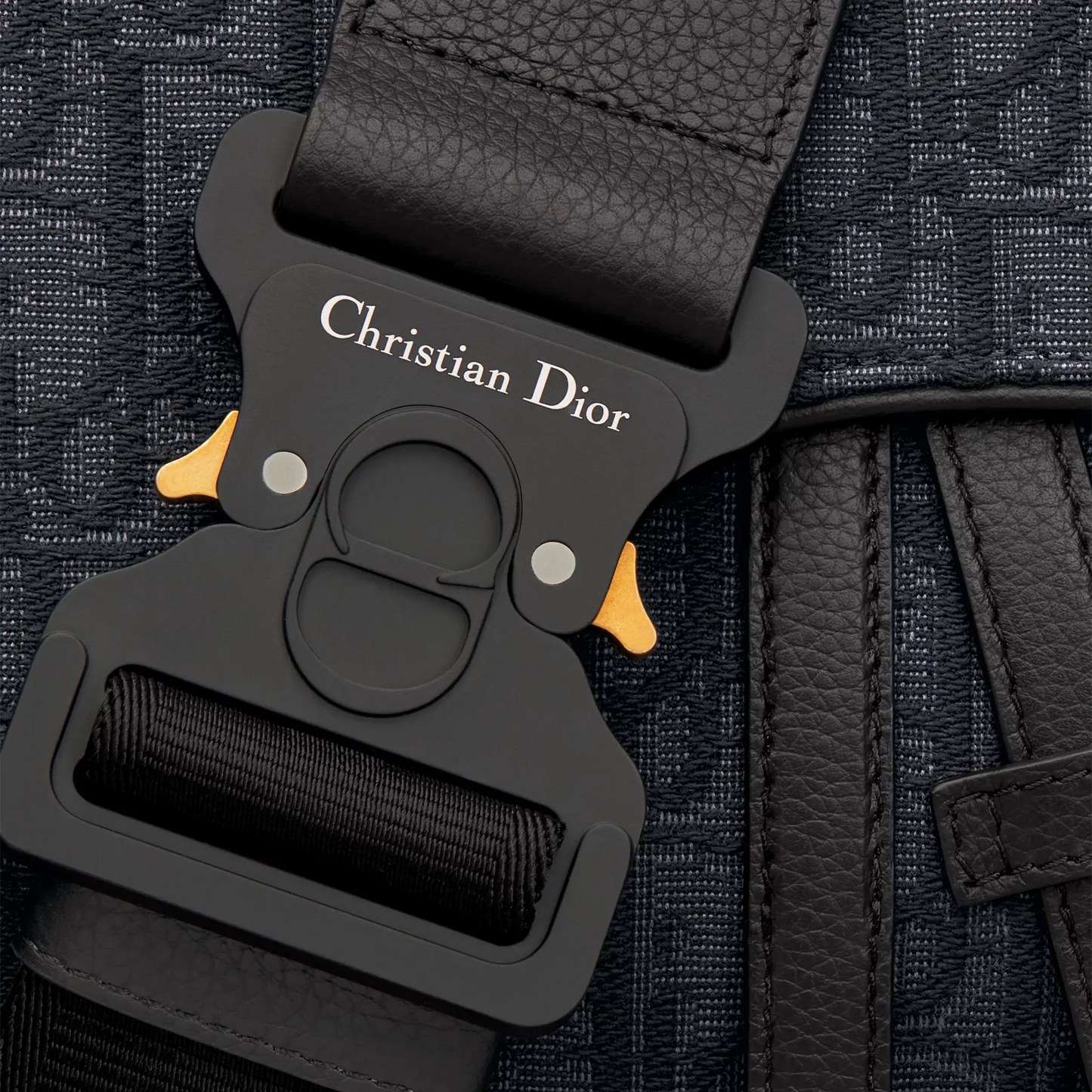 Dior Oblique Jacquard Black Saddle Bag