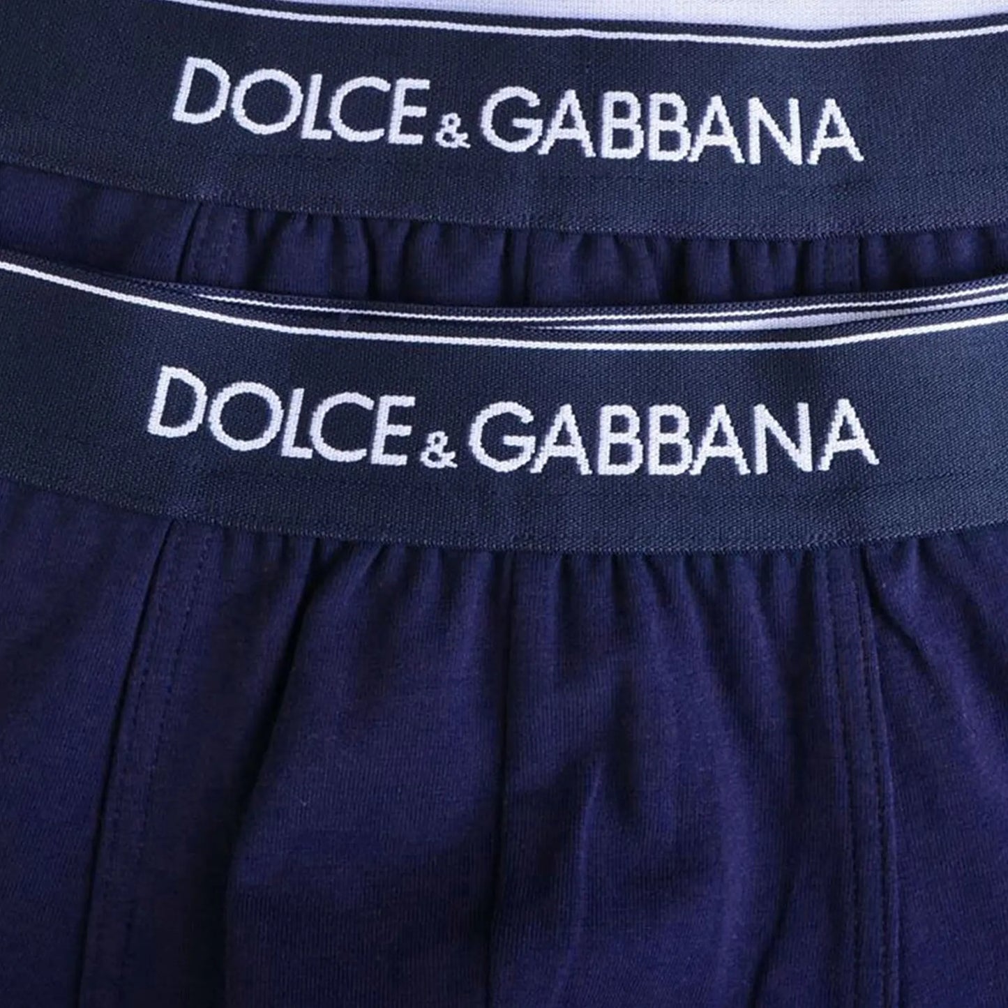 Dolce & Gabbana Stretch Cotton Navy Blue Boxers Two Pack