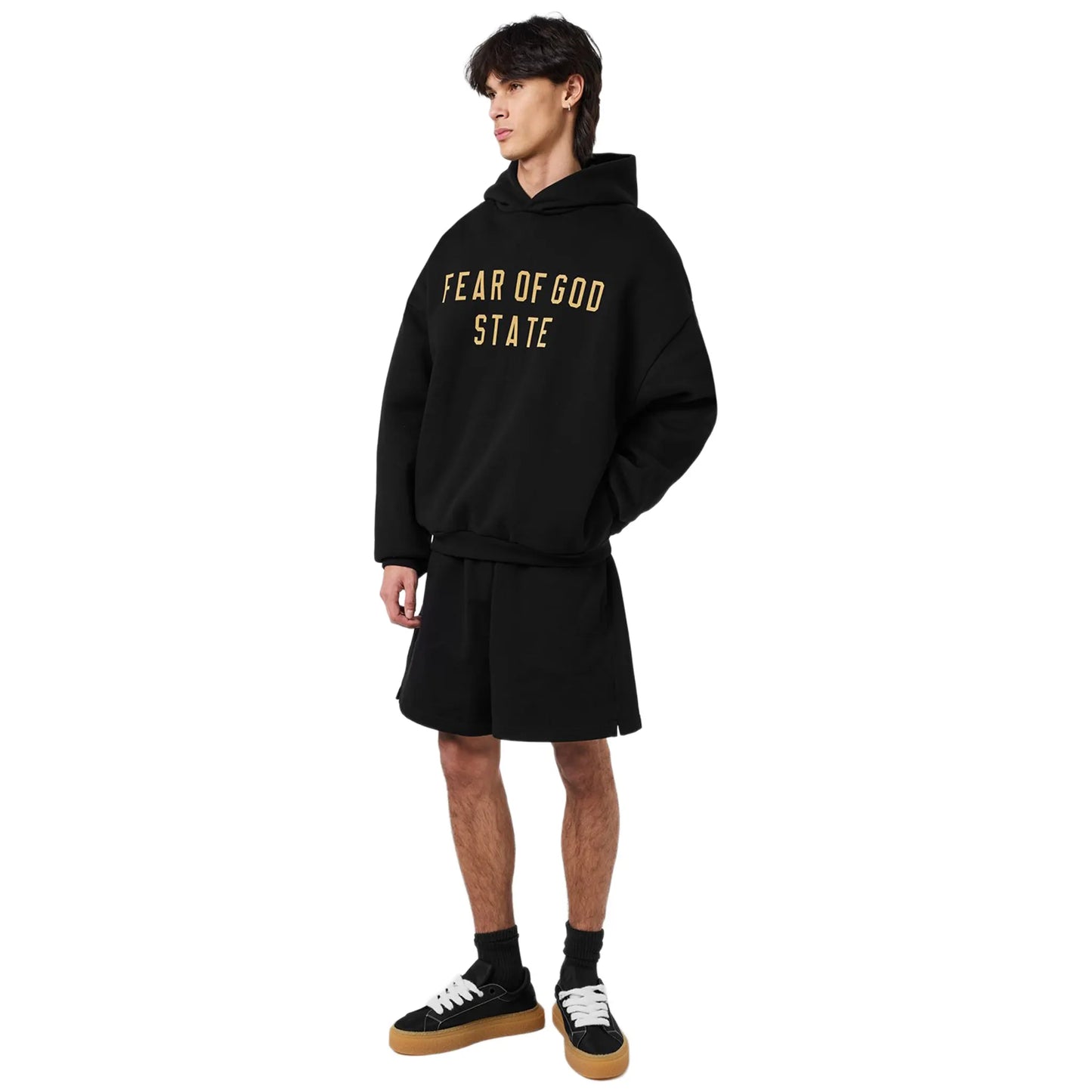 Fear Of God Essentials Fleece Black Hoodie (FW24)