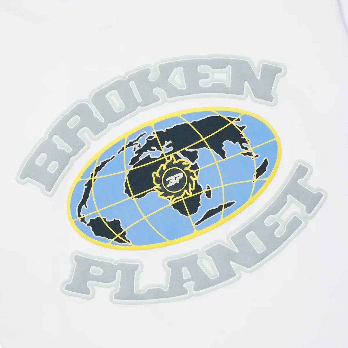 Broken Planet Grid Snow White T Shirt