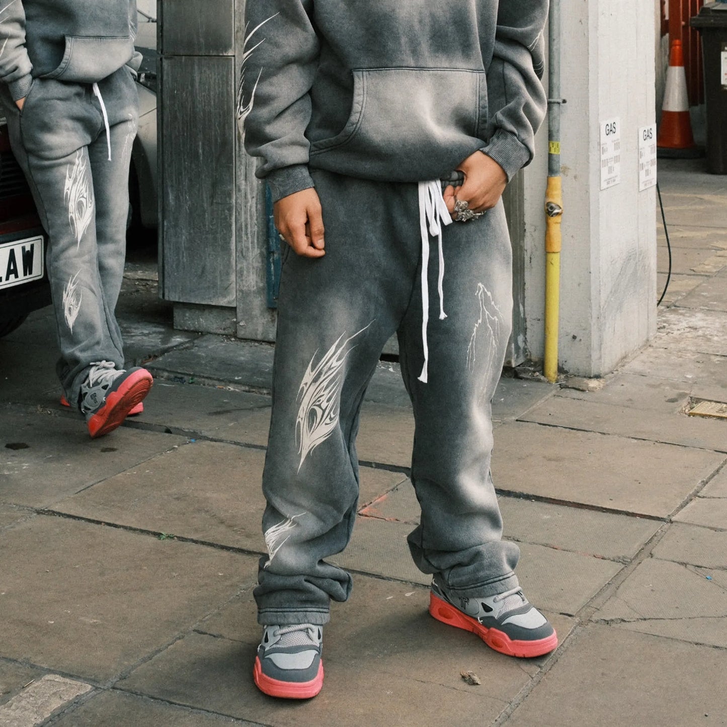 Fully Paid Acid Wash Grey Sweatpants