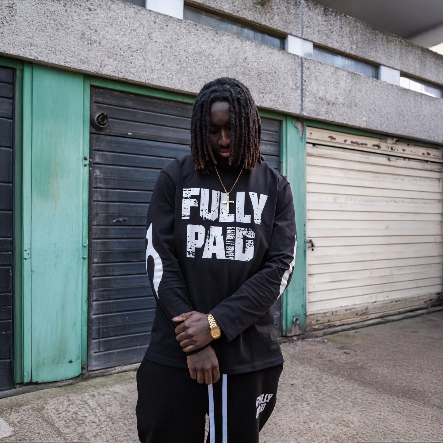 Fully Paid Drift L/S Black White T Shirt