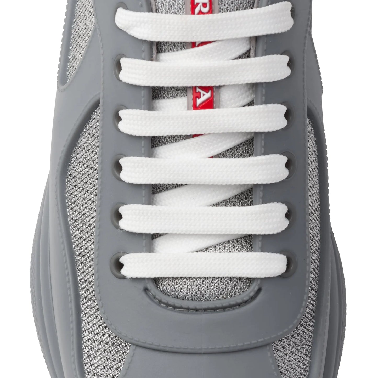Prada Americas Cup Soft Rubber And Bike Fabric Steel Grey Sneaker