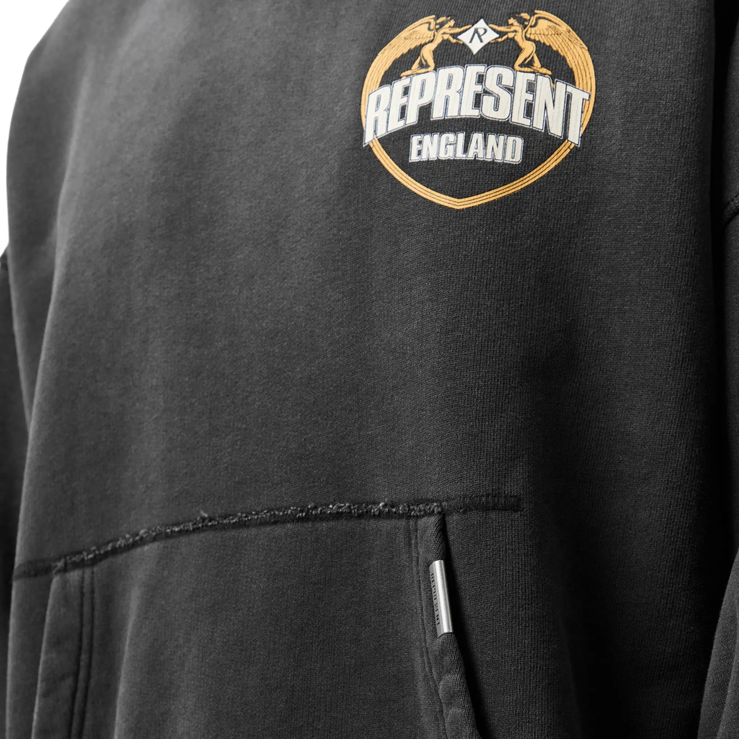 Represent Rep Angel Border Stained Black Hoodie