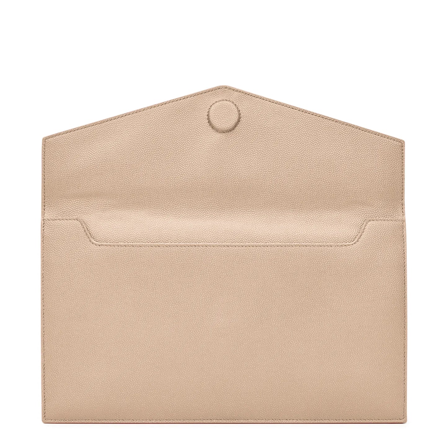 Saint Laurent Uptown Grain De Poudre Leather Dark Beige Pouch