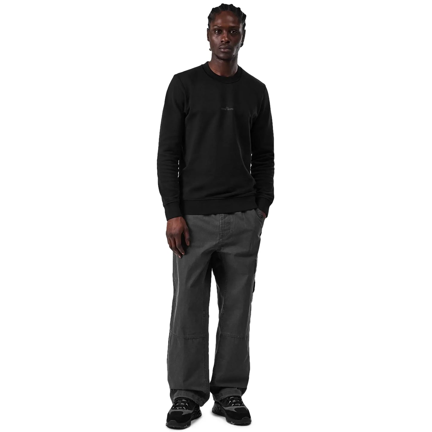 Stone Island Dial Logo Black Sweatshirt