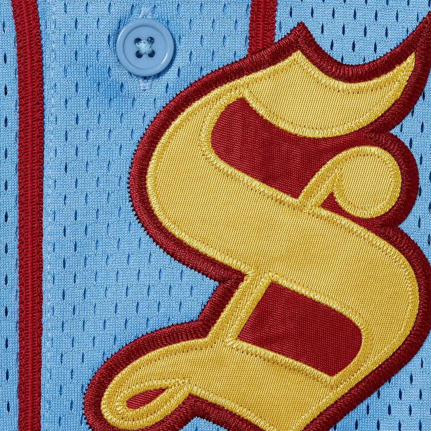 Supreme Old English Blue Baseball Jersey