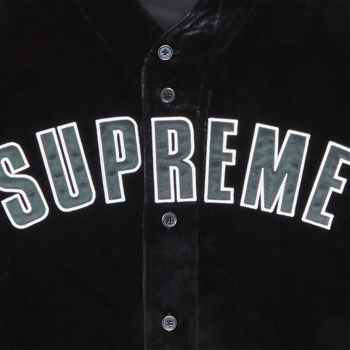 Supreme Velvet Black Baseball Jersey