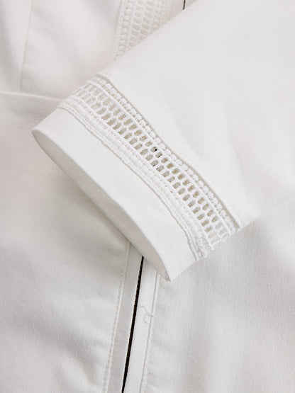 Vintage Western Cowboy Off-White Faux Denim Half-Zip Tassel Long-Sleeved Maxi Dress