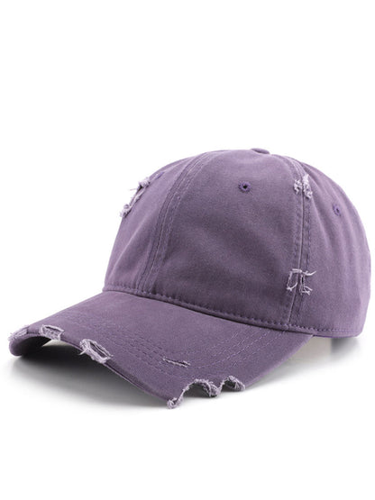 Casual And Fashionable Distressed Cotton Ripped Baseball Cap
