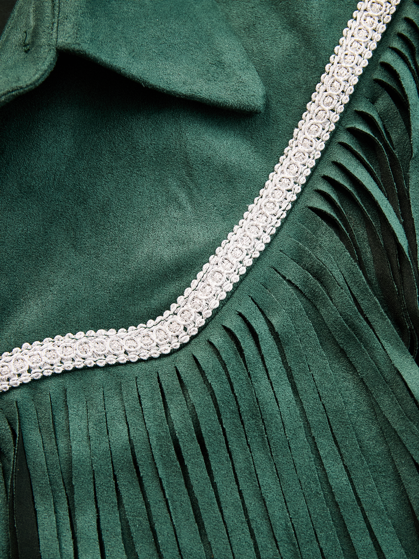 Bohemian Retro Tassel Lapel Long Sleeve Suede Shirt