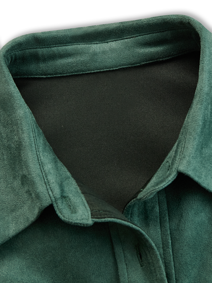 Bohemian Retro Tassel Lapel Long Sleeve Suede Shirt