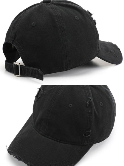 Casual And Fashionable Distressed Cotton Ripped Baseball Cap