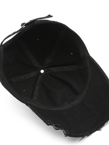 Casual And Fashionable Distressed Cotton Ripped Baseball Cap