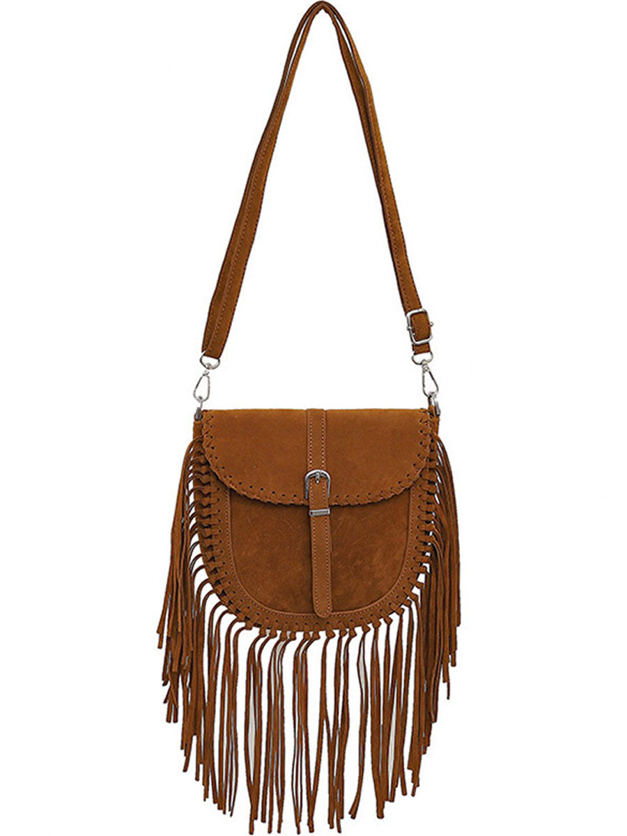 Vintage Bohemian Tassel Suede Shoulder Bag