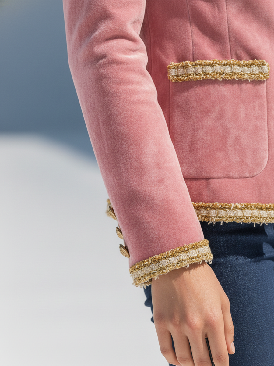 Vintage Gold-trimmed Velvet Jacket