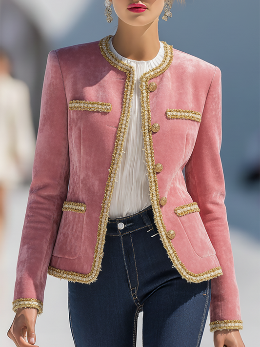 Vintage Gold-trimmed Velvet Jacket