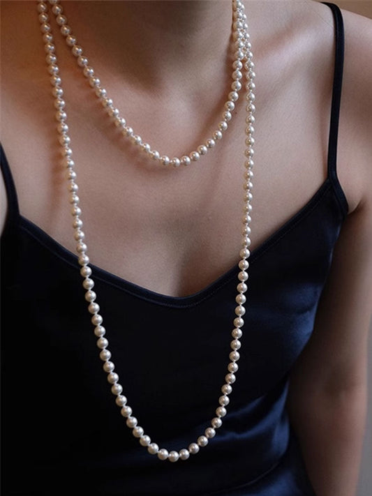 Vintage High-End Double-Layered Pearl Necklace
