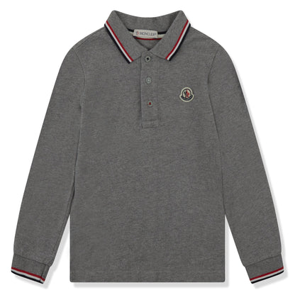 Preloved - Moncler Enfant Pique Cotton L/S Grey Polo Shirt