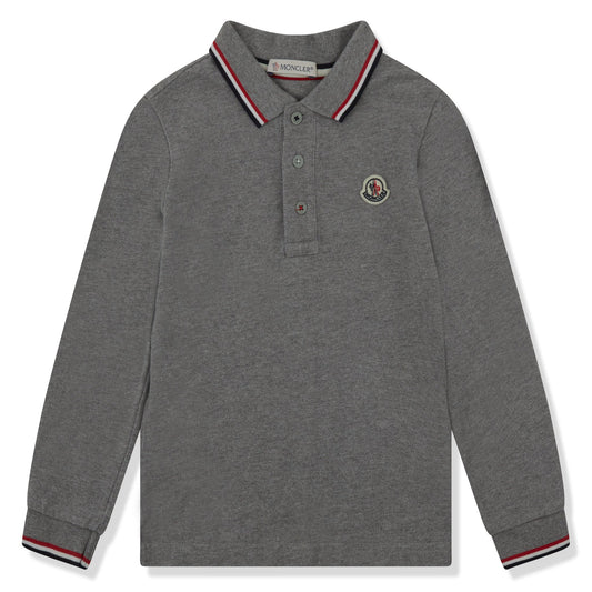 Preloved - Moncler Enfant Pique Cotton L/S Grey Polo Shirt
