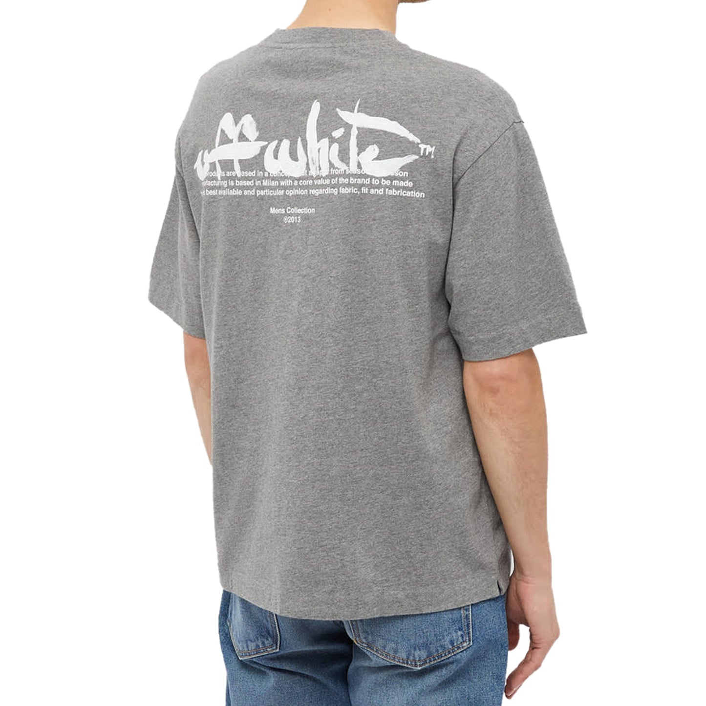 Off-White Paint Script Oversized Skate Grey T Shirt