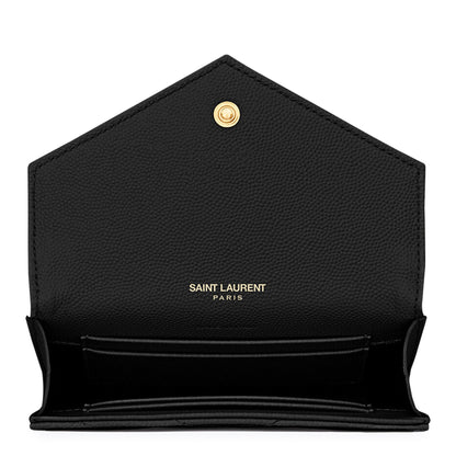 Saint Laurent Cassandre Matelasse Small Black Envelope Wallet