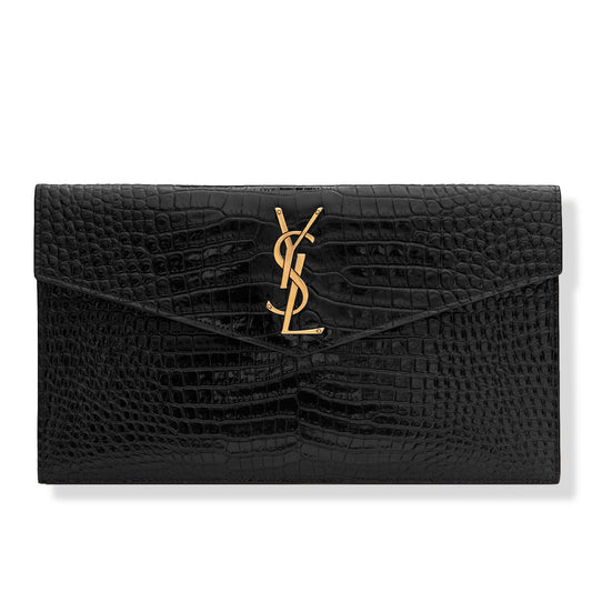 Saint Laurent Uptown Crocodile Embossed Pouch