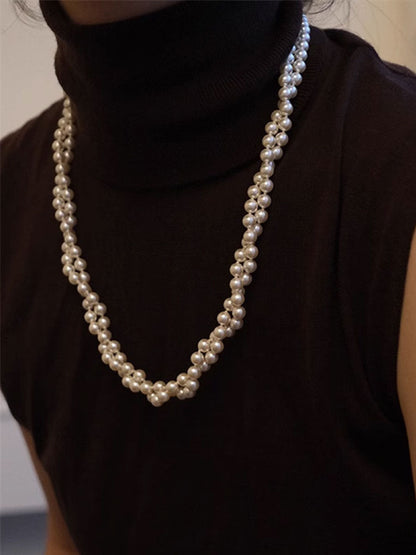 Vintage High-End Double-Layered Pearl Necklace