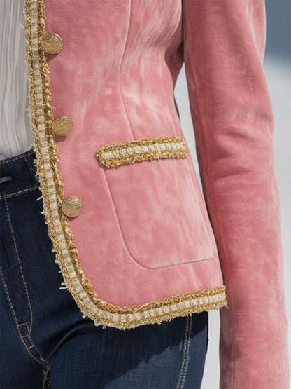 Vintage Gold-trimmed Velvet Jacket