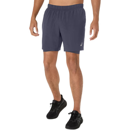 ASICS Sport 2 In 1 Indigo Fog Running Shorts