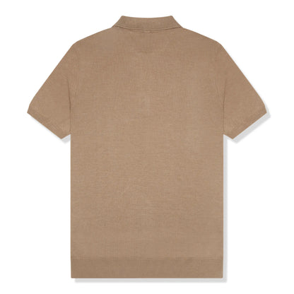 Be Gentle Half Zip Beige Polo Shirt