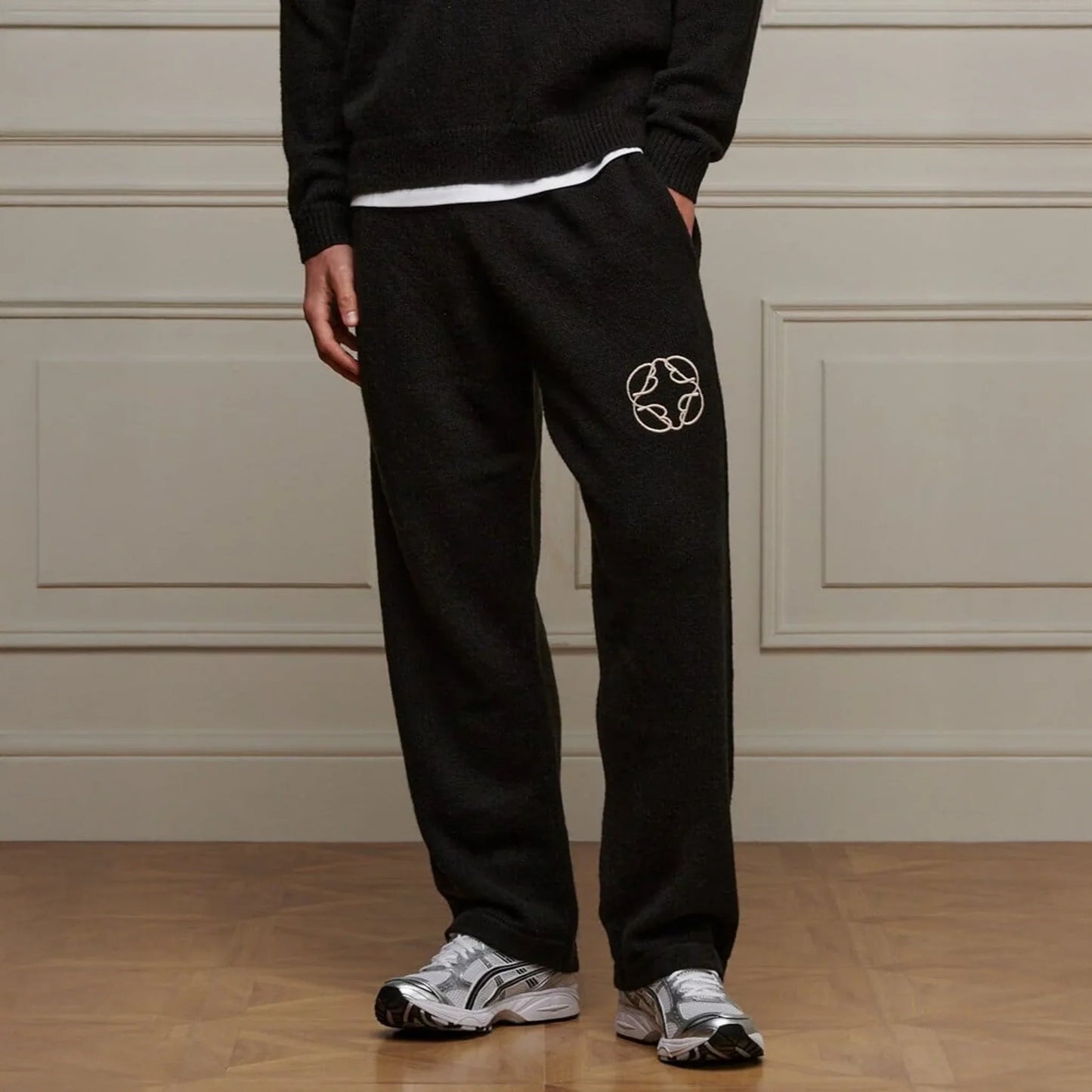 Belier Mohair Knit Black Sweatpants