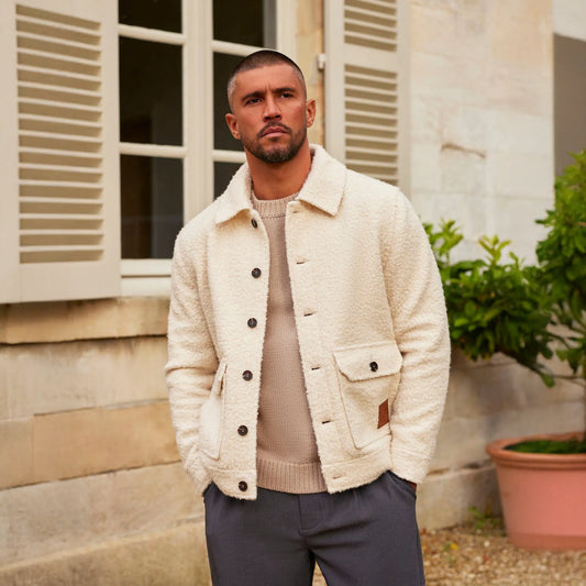 Belier Boucle Ecru Wool Jacket