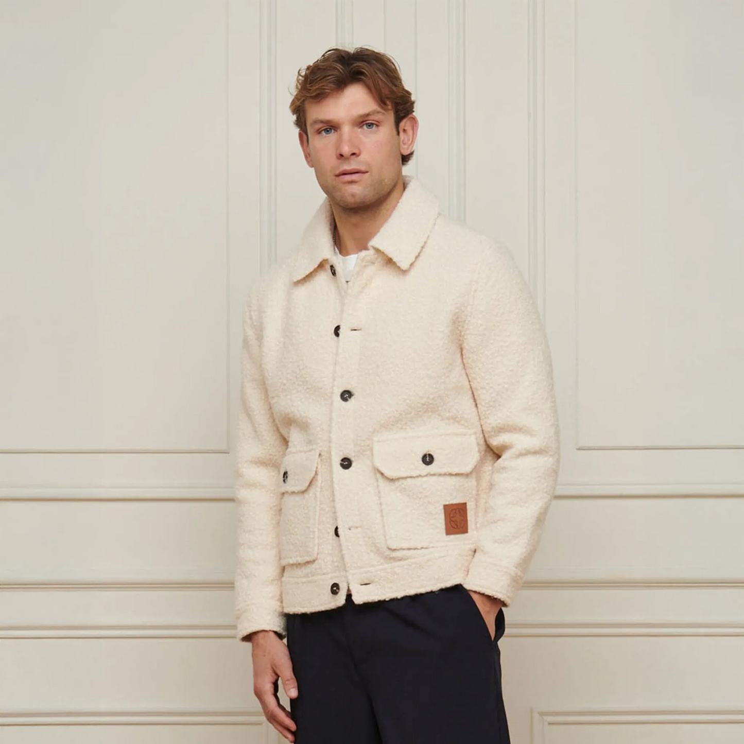 Belier Boucle Ecru Wool Jacket