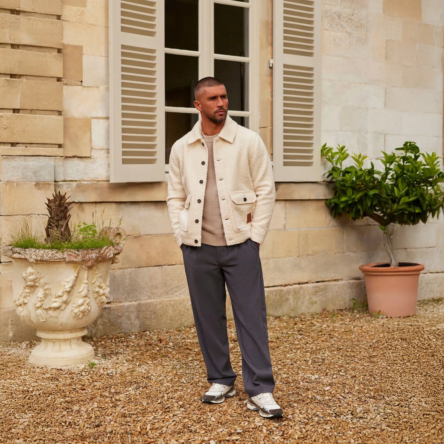 Belier Boucle Ecru Wool Jacket