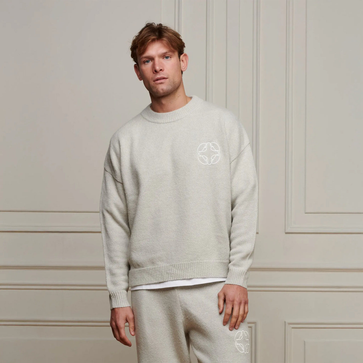 Belier Cropped Mohair Knit Grey Marl Sweatshirt