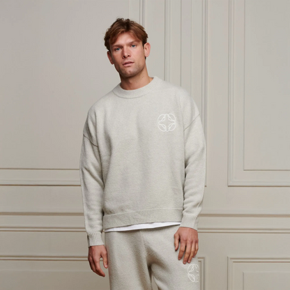 Belier Cropped Mohair Knit Grey Marl Sweatshirt