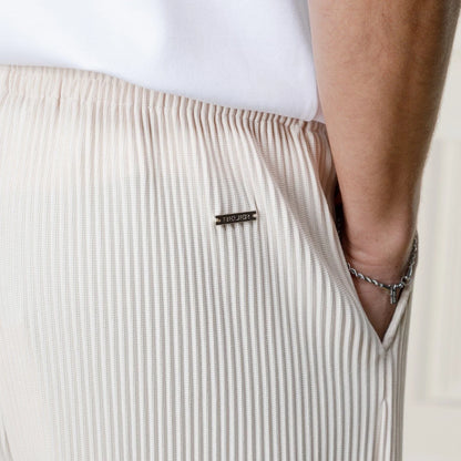 Belier Resort Pleated Ecru Trousers