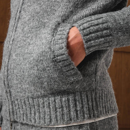 Belier Knitted Bomber Grey Jacket