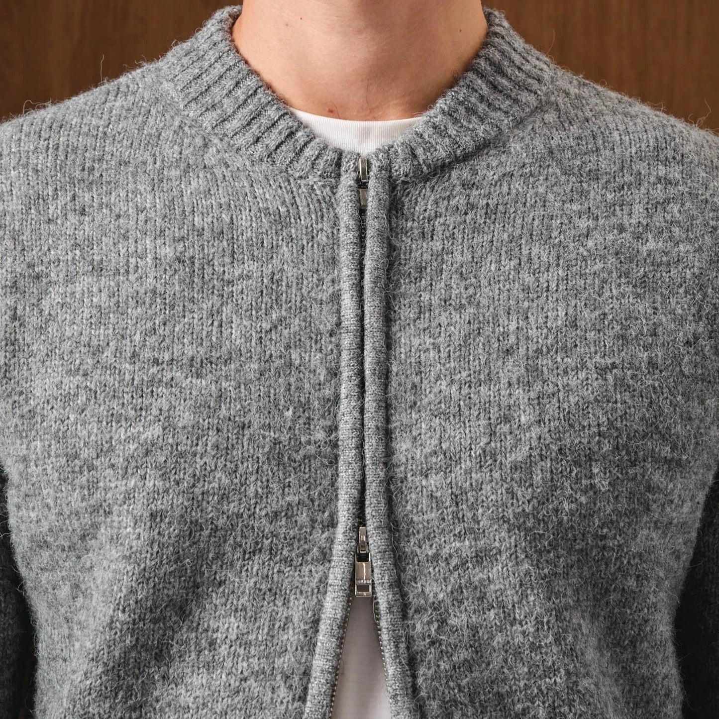 Belier Knitted Bomber Grey Jacket