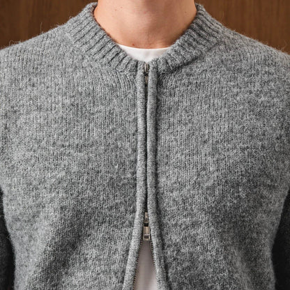 Belier Knitted Bomber Grey Jacket
