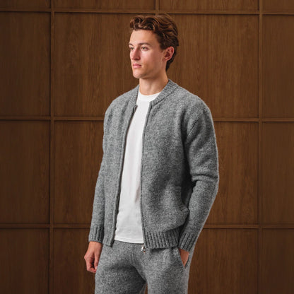 Belier Knitted Bomber Grey Jacket