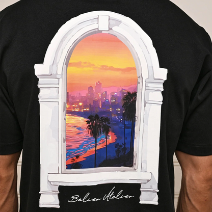 Belier Miami Sunset Arch Black T Shirt