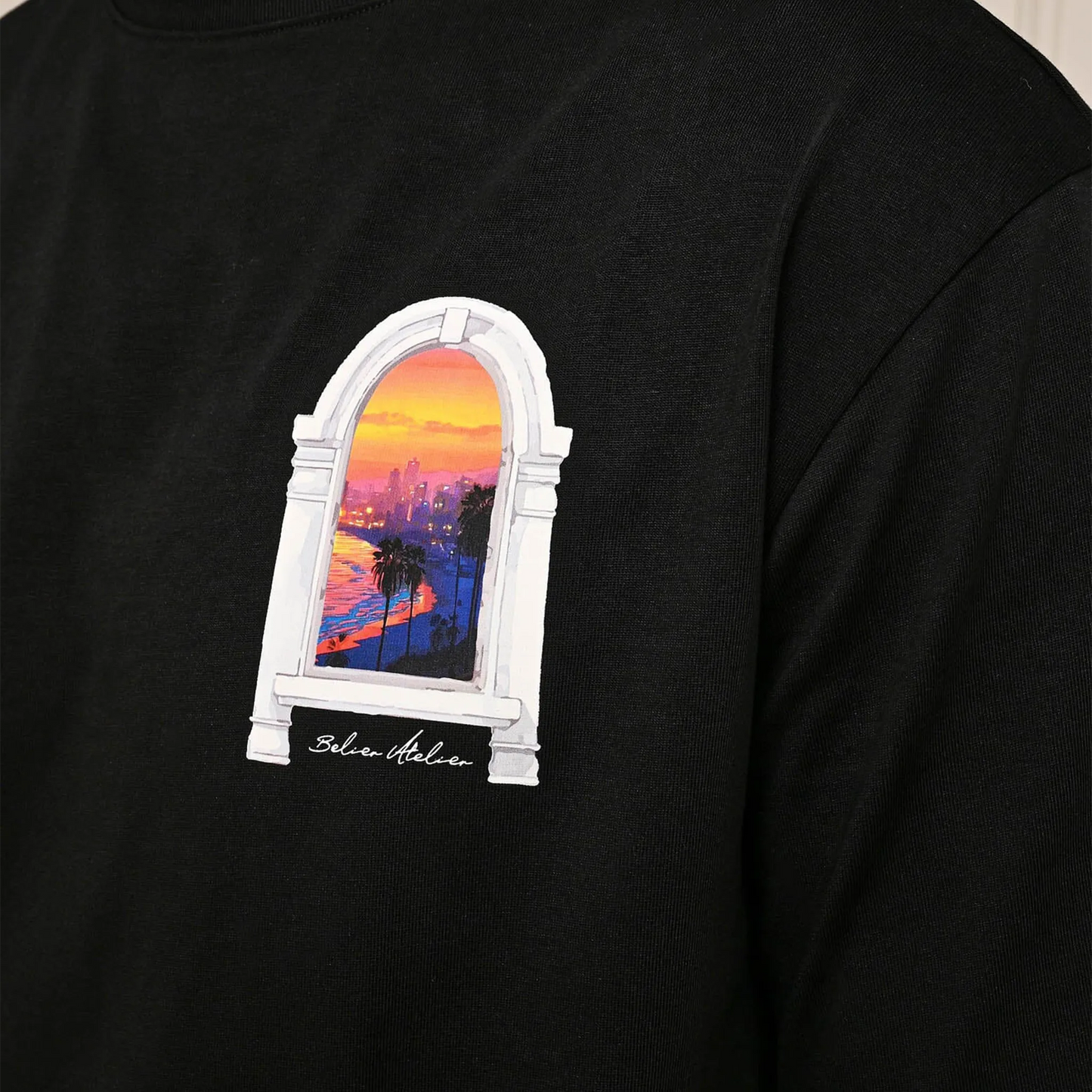 Belier Miami Sunset Arch Black T Shirt